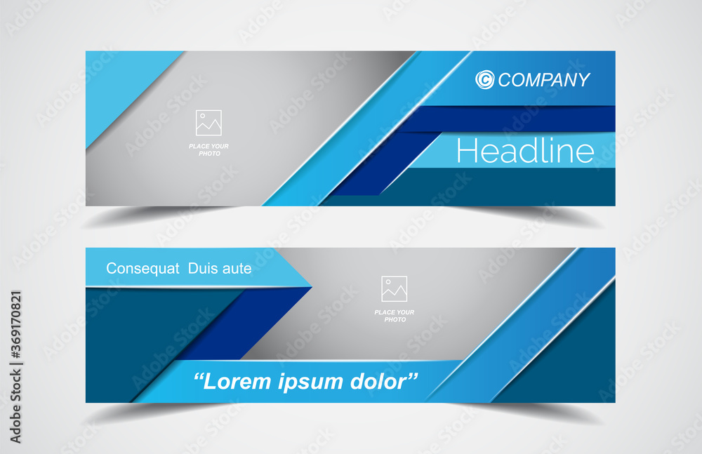 Poster set of modern design - vector web banners design background or header templates, horizontal advertis