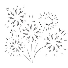 Obraz premium hand drawn doodle fireworks illustration icon vector