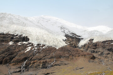 View of the Karola glacier near the highway, Tibet, China