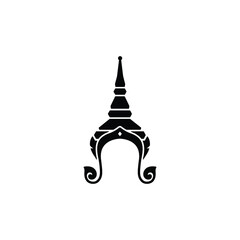 Obraz premium Thailand culture Chada crown icon isolated vector on white background