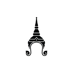 Thailand culture Chada crown icon isolated vector on white background