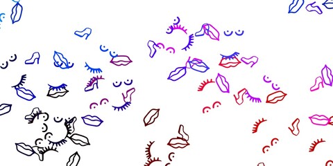 Light Blue, Red vector template with businesswoman signs.