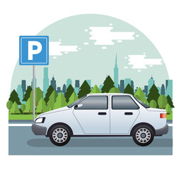 white sedan car vehicle in the road