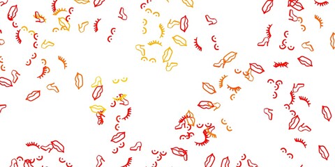 Light Orange vector template with businesswoman signs.