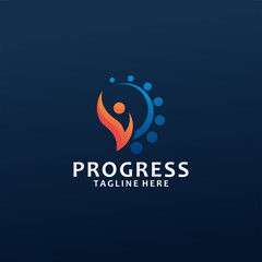 progress logo icon vector isolated