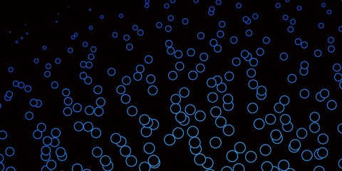 Dark BLUE vector layout with circles. Illustration with set of shining colorful abstract spheres. Pattern for websites, landing pages.
