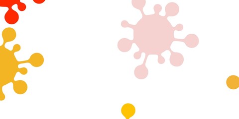 Light orange vector pattern with coronavirus elements.