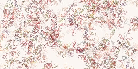 Fototapeta premium Light orange vector abstract template with leaves.