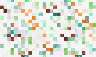 colorful abstract mosaic with a rough texture background. Sweet color square pattern background. Picture for creative wallpaper or design art work. Backdrop have copy space for text.