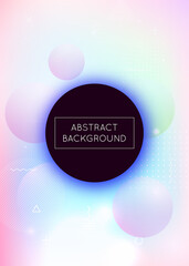 Memphis gradient background with liquid shapes. Dynamic holographic fluid with bauhaus elements.