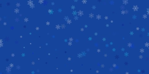 Light blue, green vector doodle pattern with flowers.