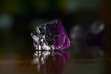 Amethyst is a beautiful colored gemstone. naturally	