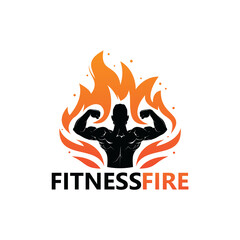 Fitness Fire Logo Template Design Vector