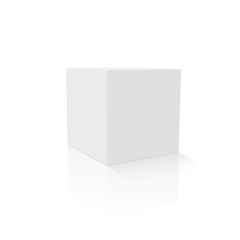 Blank paper or cardboard box template. Vector illustration.