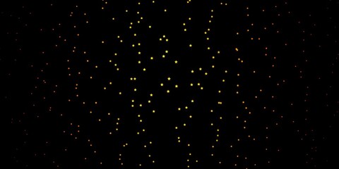 Dark Orange vector background with small and big stars. Shining colorful illustration with small and big stars. Design for your business promotion.