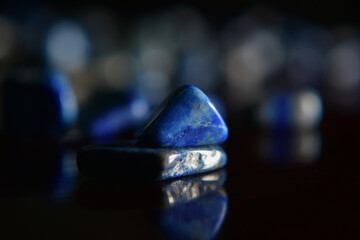 Lapis Lazuli is a beautiful blue gemstone. On areas with reflected light