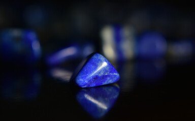Lapis Lazuli is a beautiful blue gemstone. On areas with reflected light
