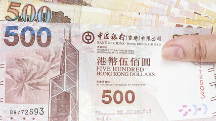 close up of banknote on hand for background 