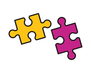 Fototapeta premium puzzle game pieces solution icons