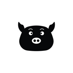 Pig head in black color