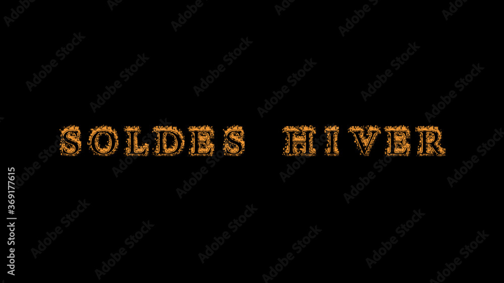 Fototapete soldes hiver fire text effect black background. animated text effect with high visual impact. letter