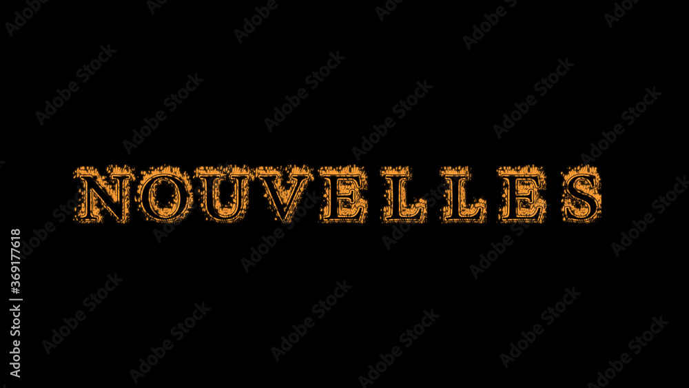 Fototapete nouvelles fire text effect black background. animated text effect with high visual impact. letter an