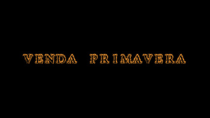 Venda Primavera fire text effect black background. animated text effect with high visual impact. letter and text effect. translation of the text is Spring Sale
