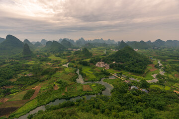Obraz premium The natural scenery of Guilin, China, the beautiful rural natural landscape.