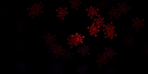 Obraz na płótnie Canvas Dark red vector texture with disease symbols.