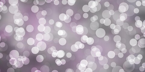 Light Purple vector pattern with spheres. Illustration with set of shining colorful abstract spheres. Pattern for booklets, leaflets.