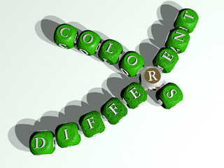 combination of different colors built by cubic letters from the top perspective, excellent for the concept presentation. illustration and background