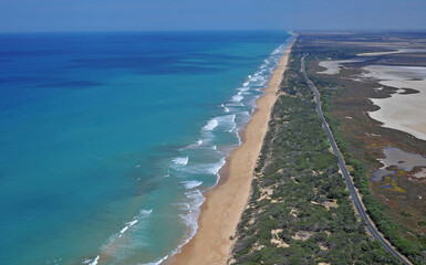Aerials of the Ninety Mile Beach in Victoria Australia