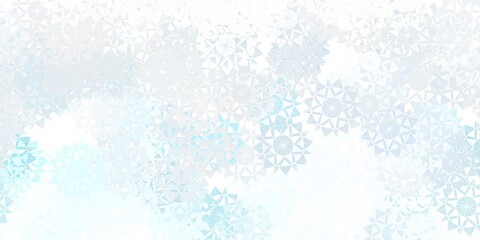 Light purple vector beautiful snowflakes backdrop with flowers.