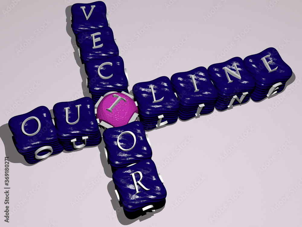 Poster combination of outline vector built by cubic letters from the top perspective, excellent for the con