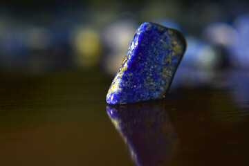 Lapis Lazuli is a beautiful blue gemstone. On areas with reflected light