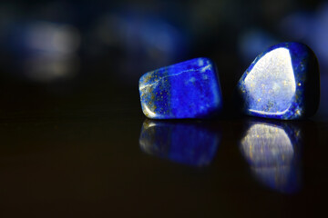 Lapis Lazuli is a beautiful blue gemstone. On areas with reflected light