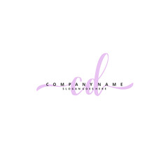 Obraz premium C D CD Initial handwriting and signature logo design with circle. Beautiful design handwritten logo for fashion, team, wedding, luxury logo.