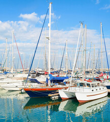 Yachts, motorboats, marina, Larnaca, Cyprus
