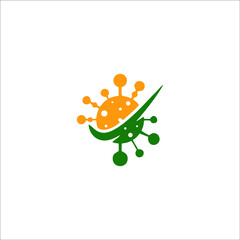 logo protected virus. Bacterial Icons. Coronavirus Outbreak, Stop the virus. Virus isolated vector icon
