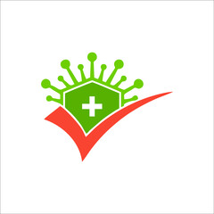 logo protected virus. Bacterial Icons. Coronavirus Outbreak, Stop the virus. Virus isolated vector icon