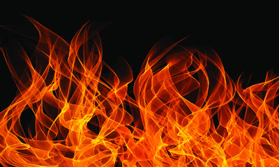 Fototapeta premium burning fire flame on black background