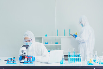 Scientist covid-19 virus antibody research laboratory research experiment biotech cultivate vaccine...