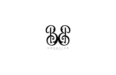 Initial Letter BB Linked Fancy Monogram Flourishes Logotype