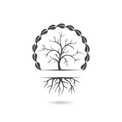 Tree Icon Logo with shadow