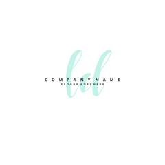 Fototapeta premium L D LD Initial handwriting and signature logo design with circle. Beautiful design handwritten logo for fashion, team, wedding, luxury logo.