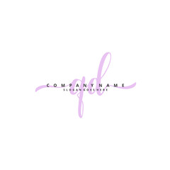Q D QD Initial handwriting and signature logo design with circle. Beautiful design handwritten logo for fashion, team, wedding, luxury logo.