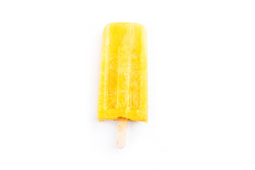 orange ice lolly isolated on a white background