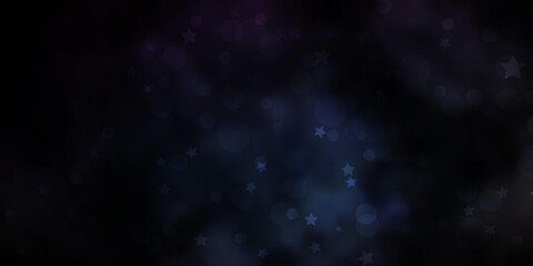 Fototapeta premium Dark BLUE vector layout with circles, stars. Abstract design in gradient style with bubbles, stars. Design for textile, fabric, wallpapers.