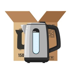 Modern electric kettle isolated on white background