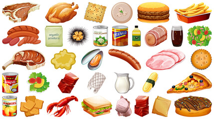 Set of food isolated